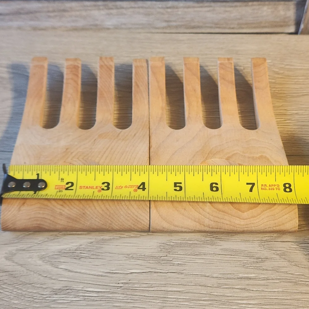 Salad Pasta Server Wooden Hands Set Of 2 Wood Tongs Servers